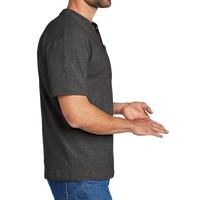 Carhartt Short Sleeve Henley T Shirt, Carbon Heather, Right Sleeve view
