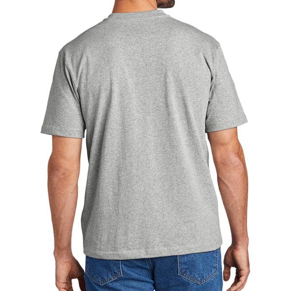 Carhartt Short Sleeve Henley T Shirt, Heather Grey, Back view