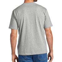 Carhartt Short Sleeve Henley T Shirt, Heather Grey, Back view