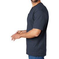 Carhartt Short Sleeve Henley T Shirt, Navy, Left Sleeve view