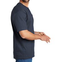 Carhartt Short Sleeve Henley T Shirt, Navy, Right Sleeve view
