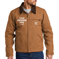 Carhartt Tall Duck Detroit Jacket, Carhartt Brown, Front view, Mockup