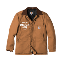Carhartt Tall Duck Traditional Coat, Carhartt Brown, Front view, Mockup