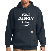 Carhartt Tall Midweight Hooded Sweatshirt, New Navy, Front view, Mockup