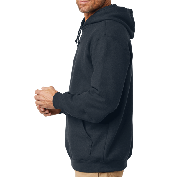 Carhartt Tall Midweight Hooded Sweatshirt, New Navy, Left Sleeve view