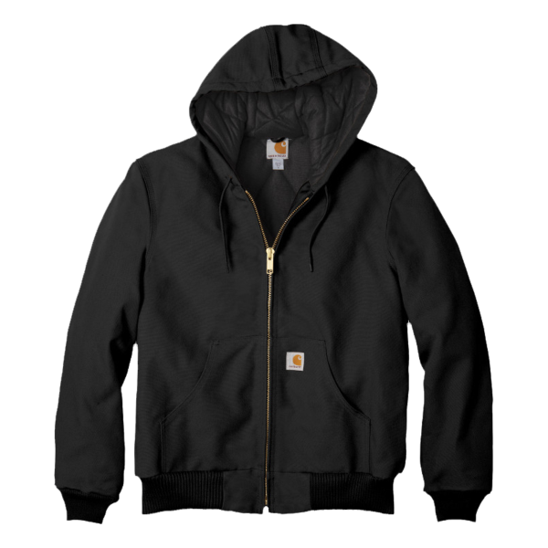 Carhartt Tall Quilted Flannel Lined Duck Active Jac, Black, Front view