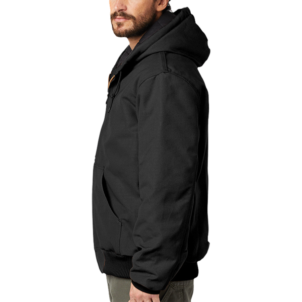 Carhartt Tall Quilted Flannel Lined Duck Active Jac, Black, Right Sleeve view