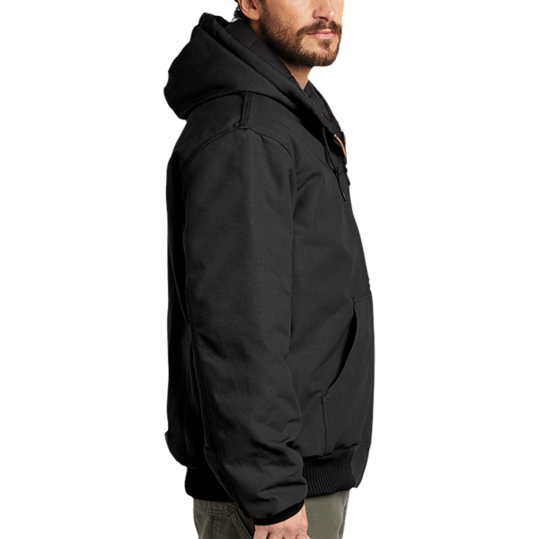 Carhartt Tall Quilted Flannel Lined Duck Active Jac, Black, Right Sleeve view