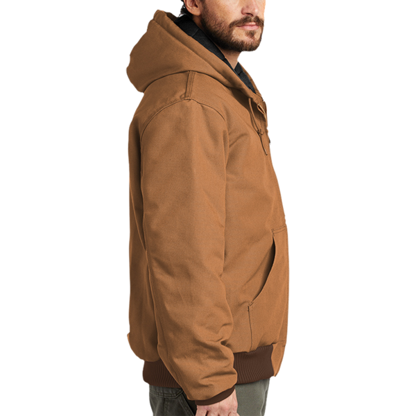 Carhartt Tall Quilted Flannel Lined Duck Active Jac, Carhartt Brown, Right Sleeve view