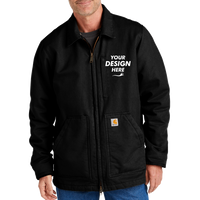 Carhartt Tall Sherpa Lined Coat, Black, Front view, Mockup