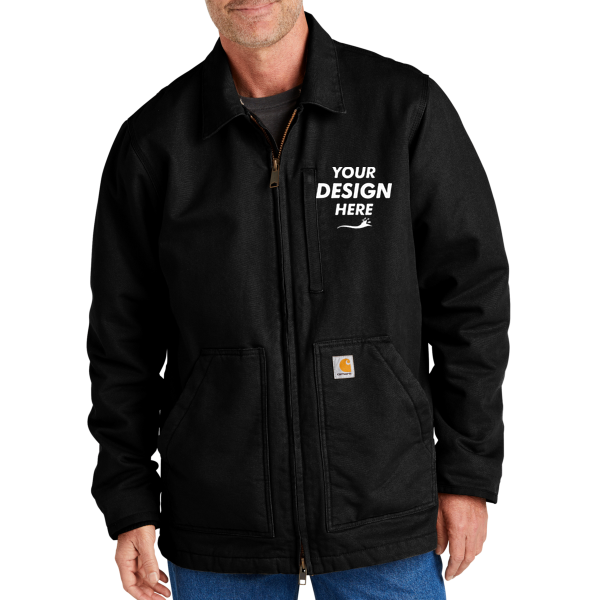 Carhartt Tall Sherpa Lined Coat, Black, Front view, Mockup