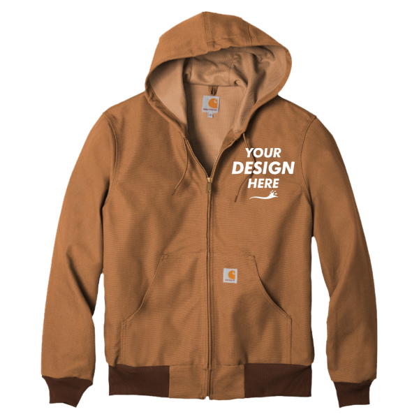 Carhartt Tall Thermal Lined Duck Active Jac, Carhartt Brown, Front view, Mockup