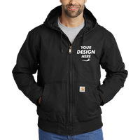 Carhartt Tall Washed Duck Active Jac, Black, Front view, Mockup