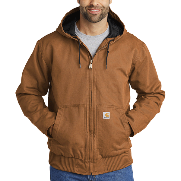 Carhartt Tall Washed Duck Active Jac, Carhartt Brown, Front view