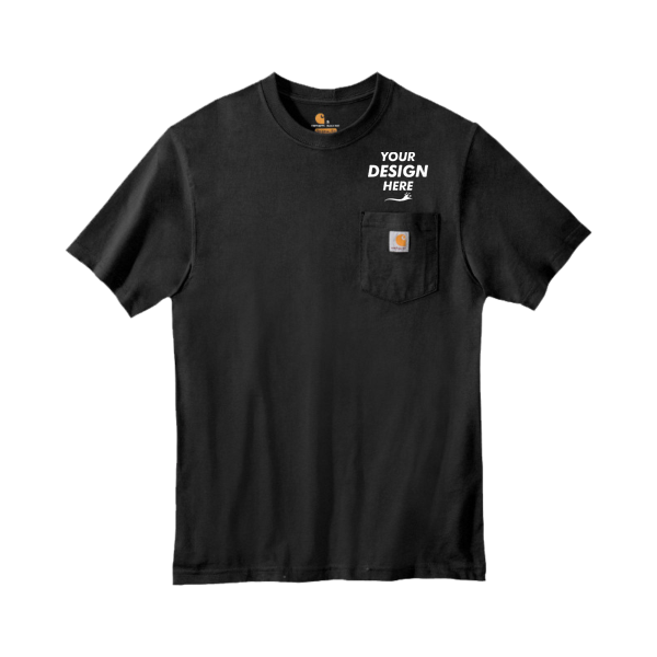 Carhartt Tall Workwear Pocket Short Sleeve T Shirt, Black, Front view, Mockup