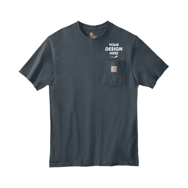 Carhartt Tall Workwear Pocket Short Sleeve T Shirt, Bluestone, Front view, Mockup
