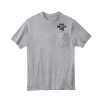 Carhartt Tall Workwear Pocket Short Sleeve T Shirt, Heather Grey, Front view, Mockup