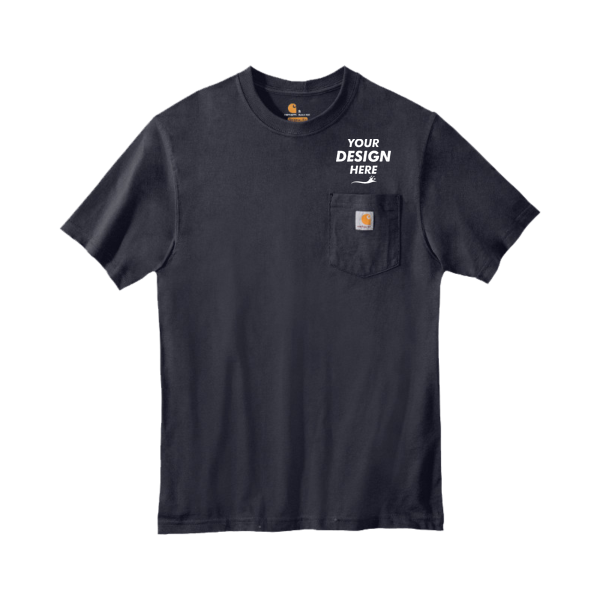 Carhartt Tall Workwear Pocket Short Sleeve T Shirt, Navy, Front view, Mockup