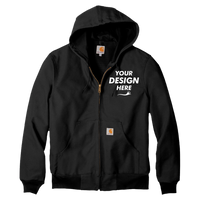 Carhartt Thermal Lined Duck Active Jac, Black, Front view, Mockup