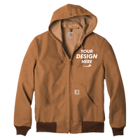 Carhartt Thermal Lined Duck Active Jac, Carhartt Brown, Front view, Mockup