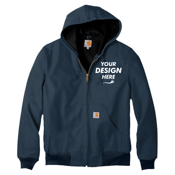 Carhartt Thermal Lined Duck Active Jac, Dark Navy, Front view, Mockup