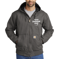 Carhartt Washed Duck Active Jac, Gravel, Front view, Mockup
