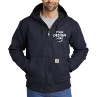 Carhartt Washed Duck Active Jac, Navy, Front view, Mockup