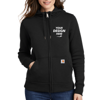 Carhartt Women's Clarksburg Full Zip Hoodie, Black, Front view, Mockup