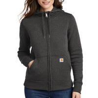 Carhartt Women's Clarksburg Full Zip Hoodie, Carbon Heather, Front view