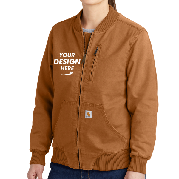 Carhartt Women's Rugged Flex ® Crawford Jacket, Carhartt Brown, Front view, Mockup