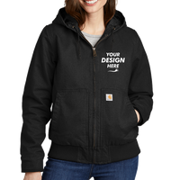 Carhartt Women's Washed Duck Active Jac, Black, Front view, Mockup