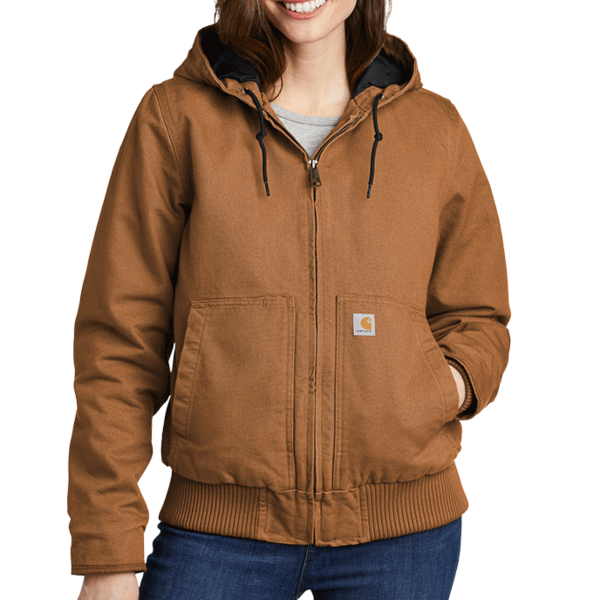 Carhartt Women's Washed Duck Active Jac, Carhartt Brown, Front view