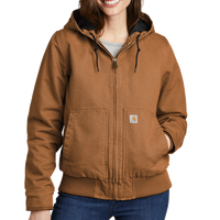 Carhartt Women's Washed Duck Active Jac, Carhartt Brown, Front view