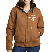 Carhartt Women's Washed Duck Active Jac, Carhartt Brown, Front view, Mockup