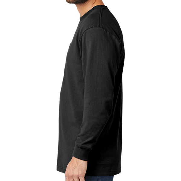 Carhartt Workwear Pocket Long Sleeve T Shirt, Black, Left Sleeve view