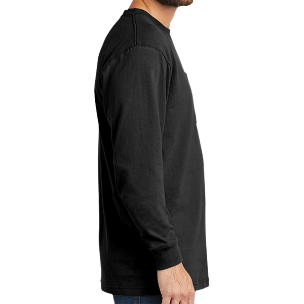 Carhartt Workwear Pocket Long Sleeve T Shirt, Black, Right Sleeve view