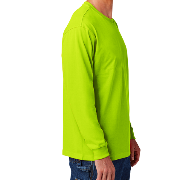 Carhartt Workwear Pocket Long Sleeve T Shirt, Brite Lime, Right Sleeve view