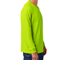 Carhartt Workwear Pocket Long Sleeve T Shirt, Brite Lime, Right Sleeve view