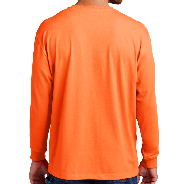 Carhartt Workwear Pocket Long Sleeve T Shirt, Brite Orange, Back view