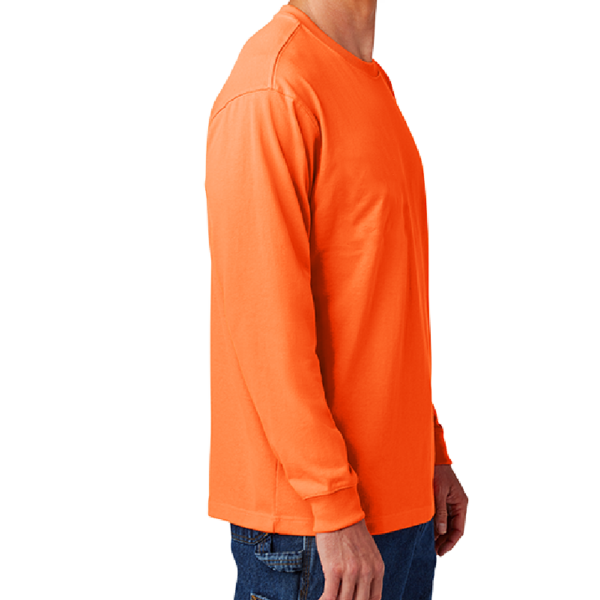 Carhartt Workwear Pocket Long Sleeve T Shirt, Brite Orange, Right Sleeve view