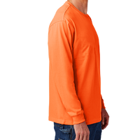 Carhartt Workwear Pocket Long Sleeve T Shirt, Brite Orange, Right Sleeve view