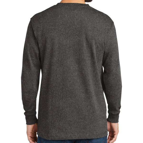 Carhartt Workwear Pocket Long Sleeve T Shirt, Carbon Heather, Back view