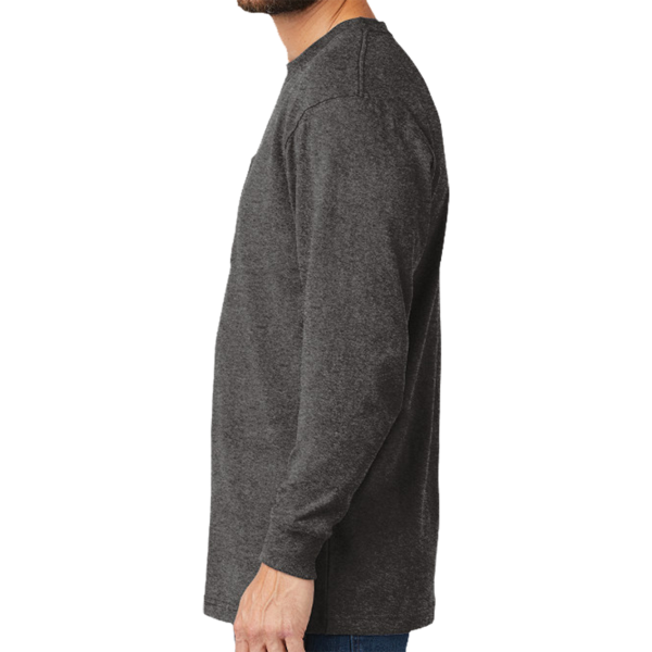 Carhartt Workwear Pocket Long Sleeve T Shirt, Carbon Heather, Left Sleeve view