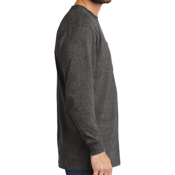 Carhartt Workwear Pocket Long Sleeve T Shirt, Carbon Heather, Right Sleeve view