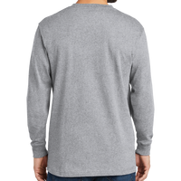 Carhartt Workwear Pocket Long Sleeve T Shirt, Heather Grey, Back view