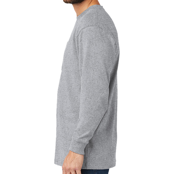 Carhartt Workwear Pocket Long Sleeve T Shirt, Heather Grey, Left Sleeve view