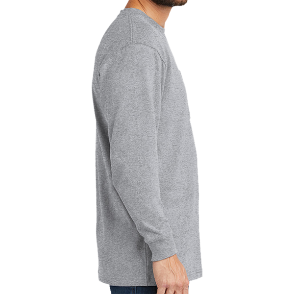 Carhartt Workwear Pocket Long Sleeve T Shirt, Heather Grey, Right Sleeve view