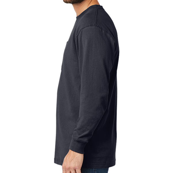 Carhartt Workwear Pocket Long Sleeve T Shirt, Navy, Left Sleeve view