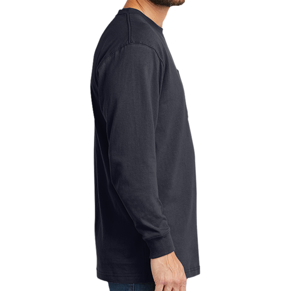 Carhartt Workwear Pocket Long Sleeve T Shirt, Navy, Right Sleeve view
