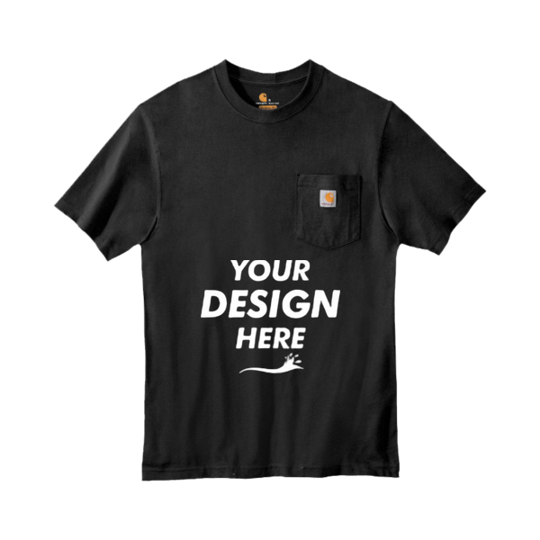 Carhartt Workwear Pocket Short Sleeve T Shirt, Black, Front view, Mockup